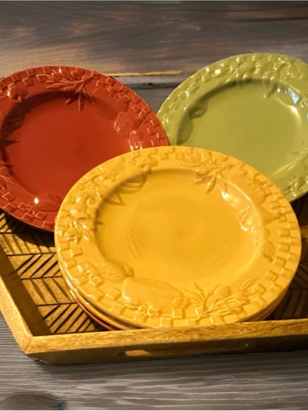 VTG Signature Housewares Home Grown Plates - Rare Vibrant Fall Colors 🍓🥑🍊5 pc